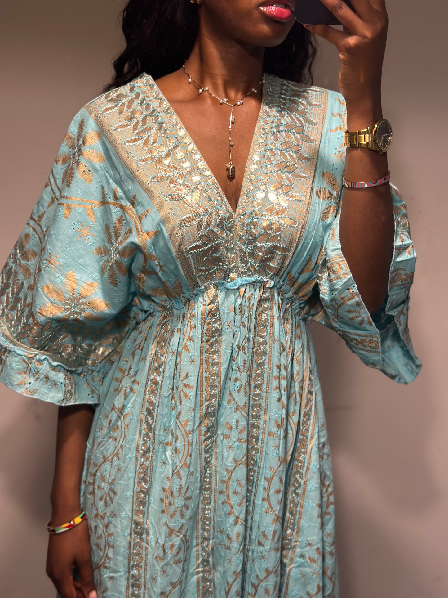 Espera Maxi Dress in Sea Blue