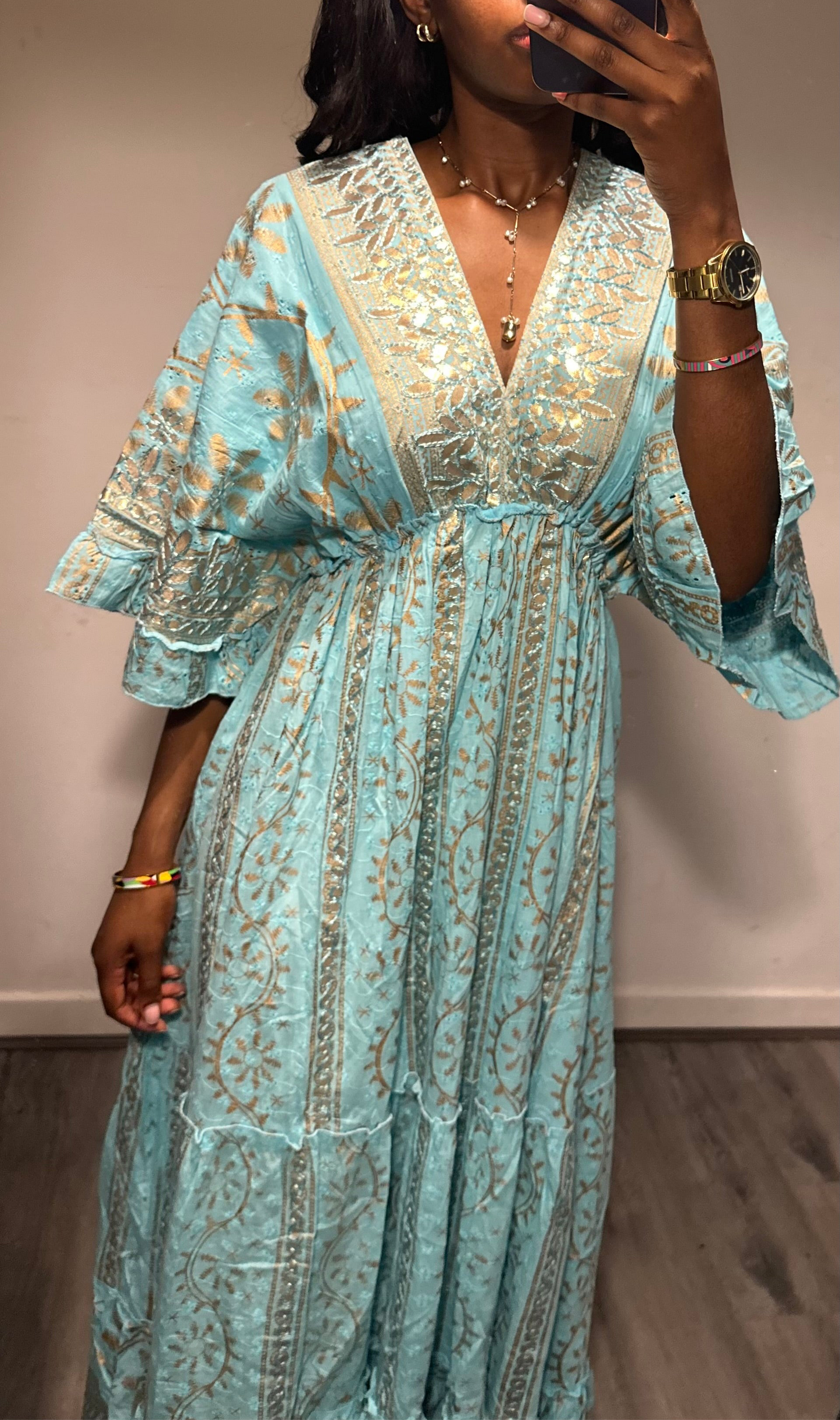 Espera Maxi Dress in Sea Blue