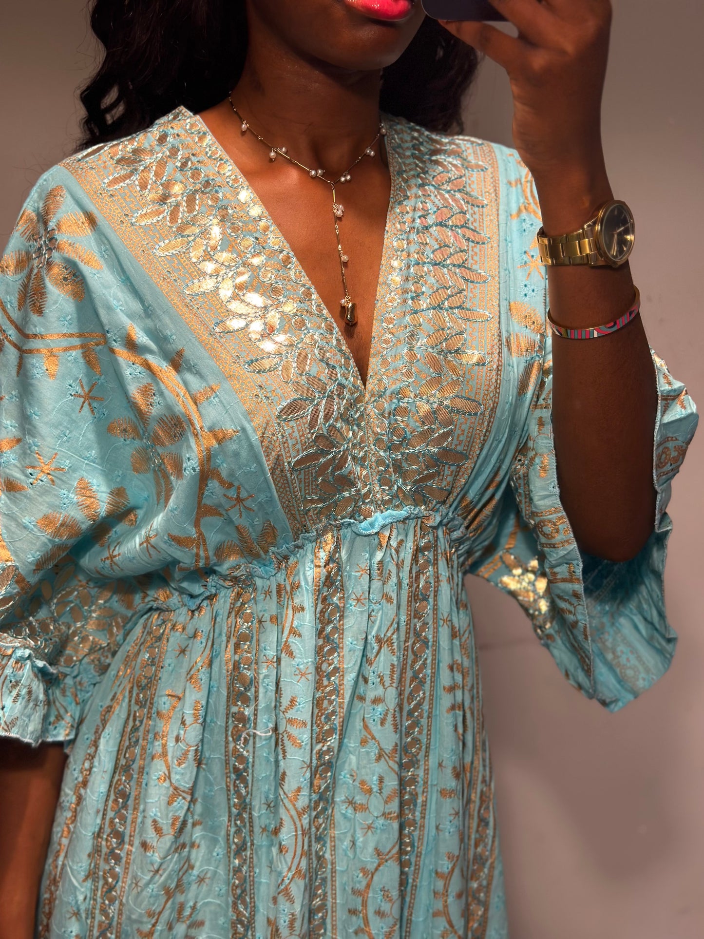 Espera Maxi Dress in Sea Blue