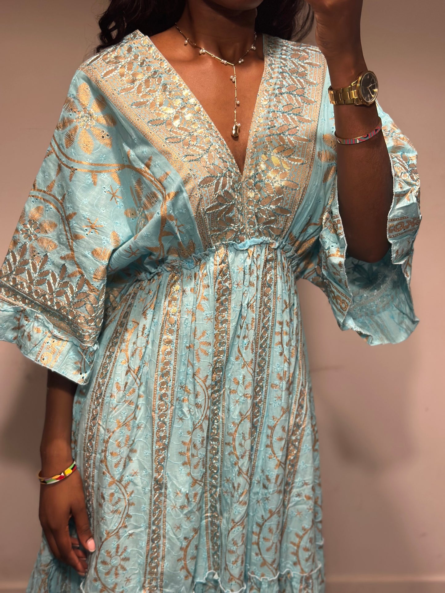 Espera Maxi Dress in Sea Blue