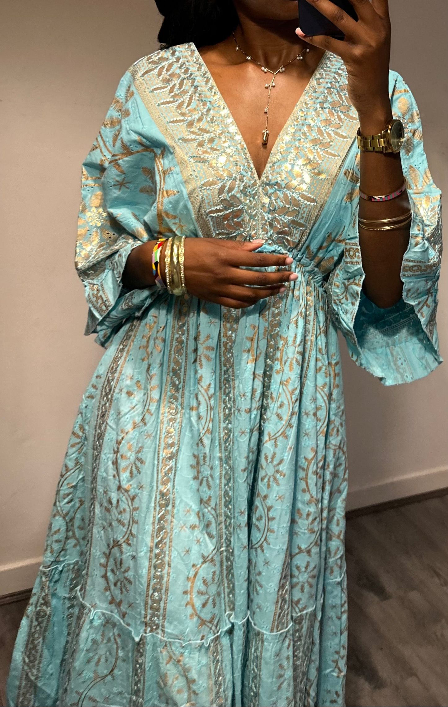 Espera Maxi Dress in Sea Blue
