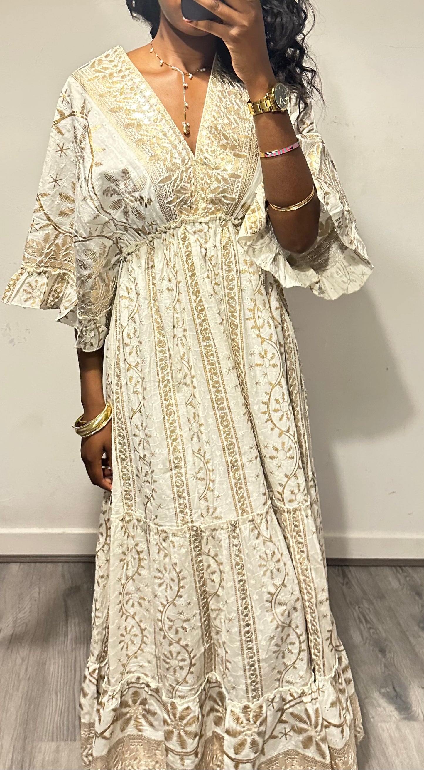 Espera Maxi Dress in Gold
