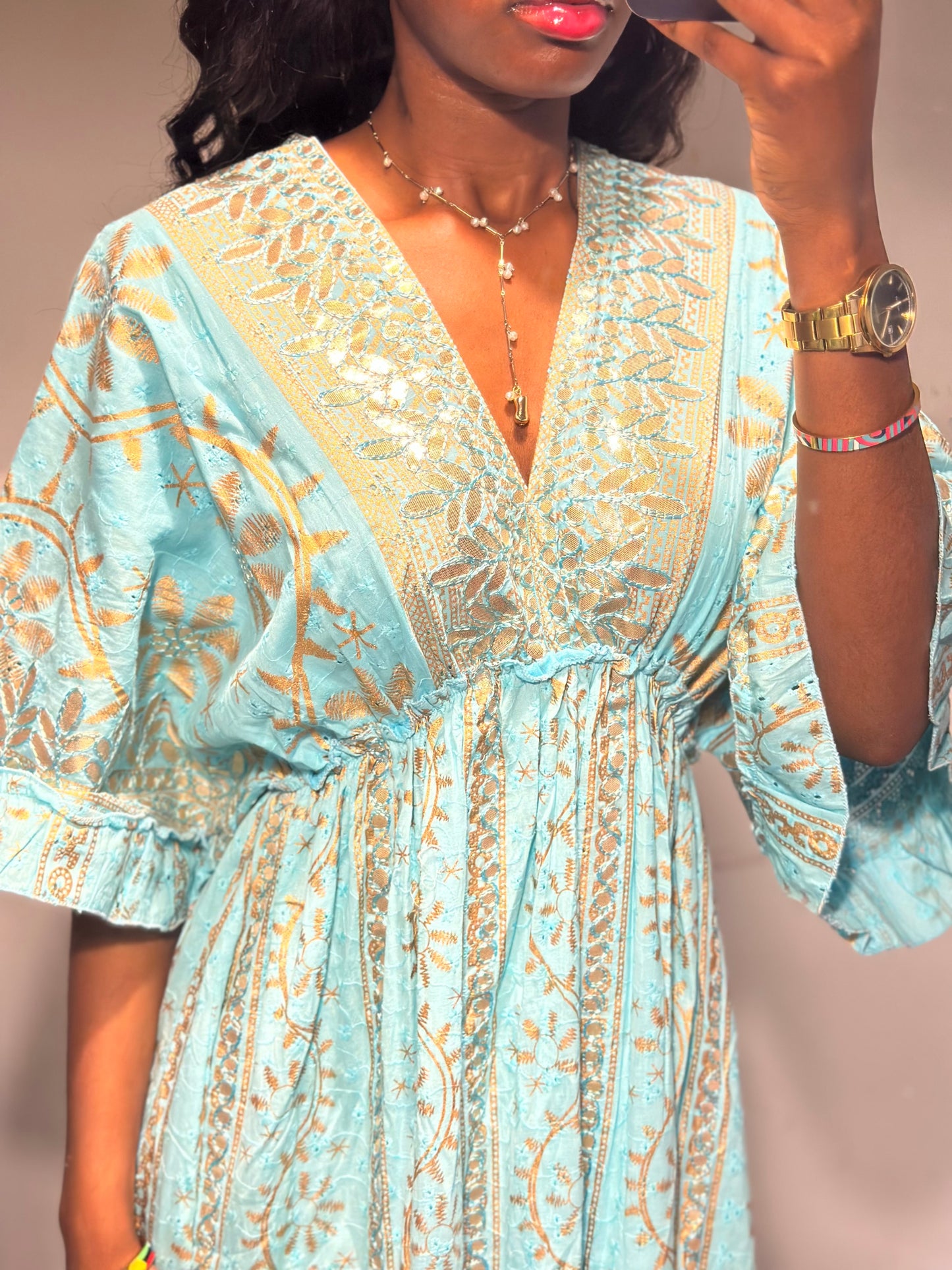 Espera Maxi Dress in Sea Blue