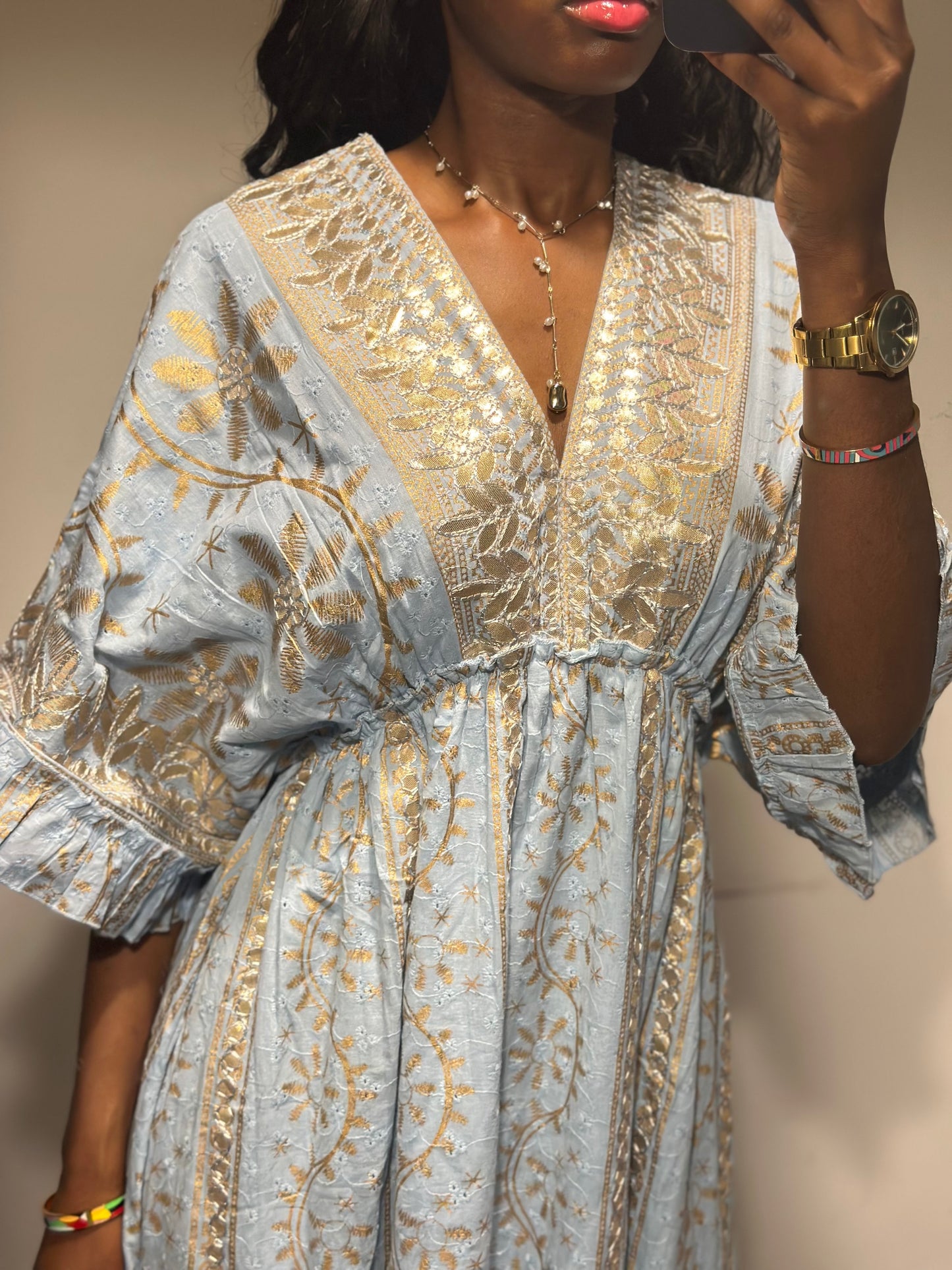 Espera Maxi Dress in Azure Blue
