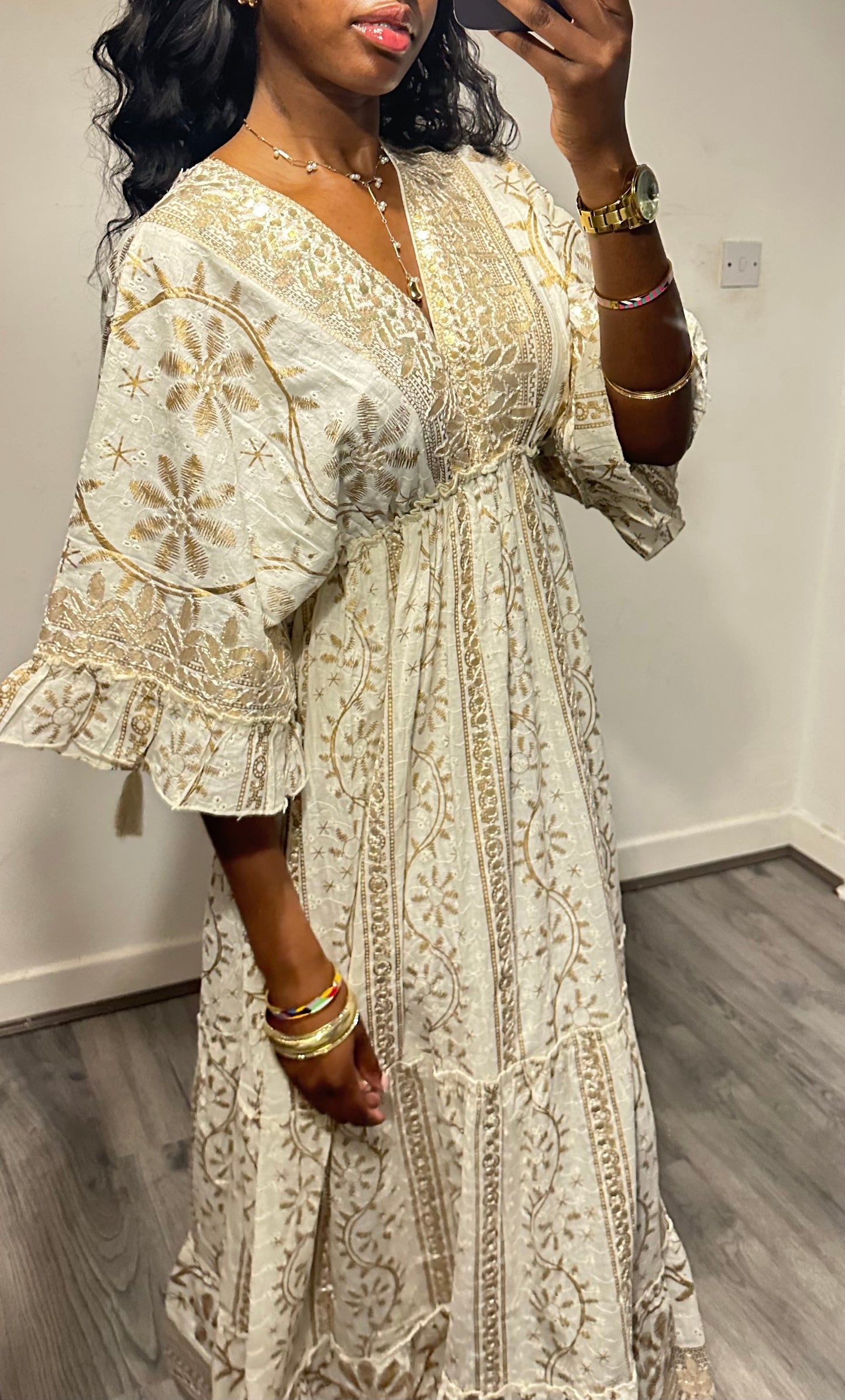 Espera Maxi Dress in Gold