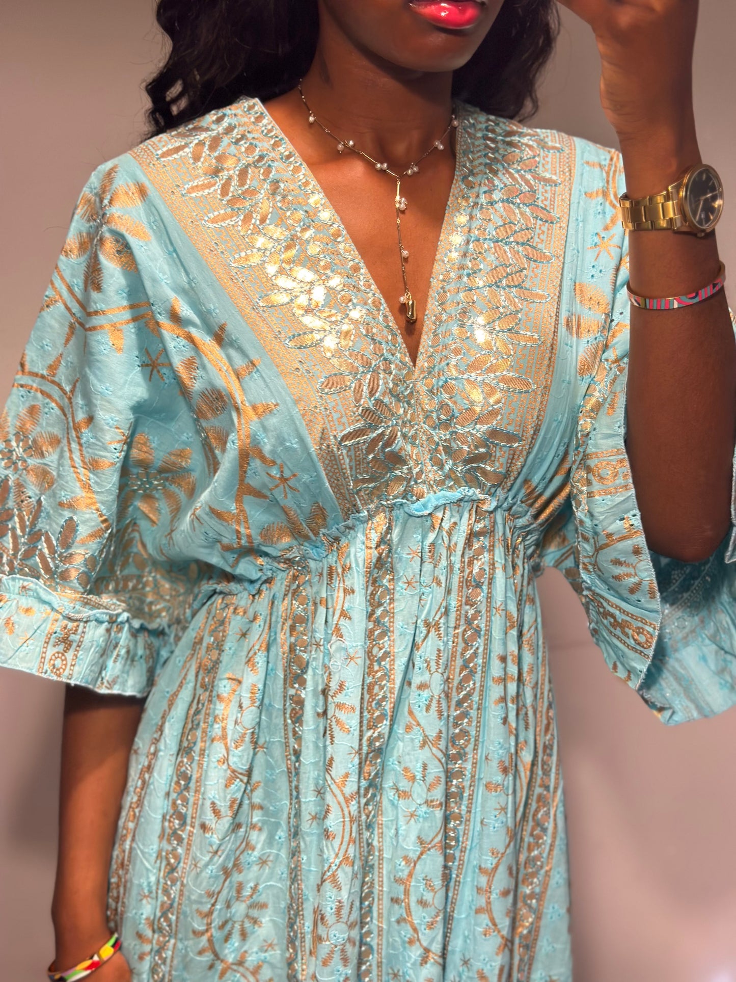 Espera Maxi Dress in Sea Blue