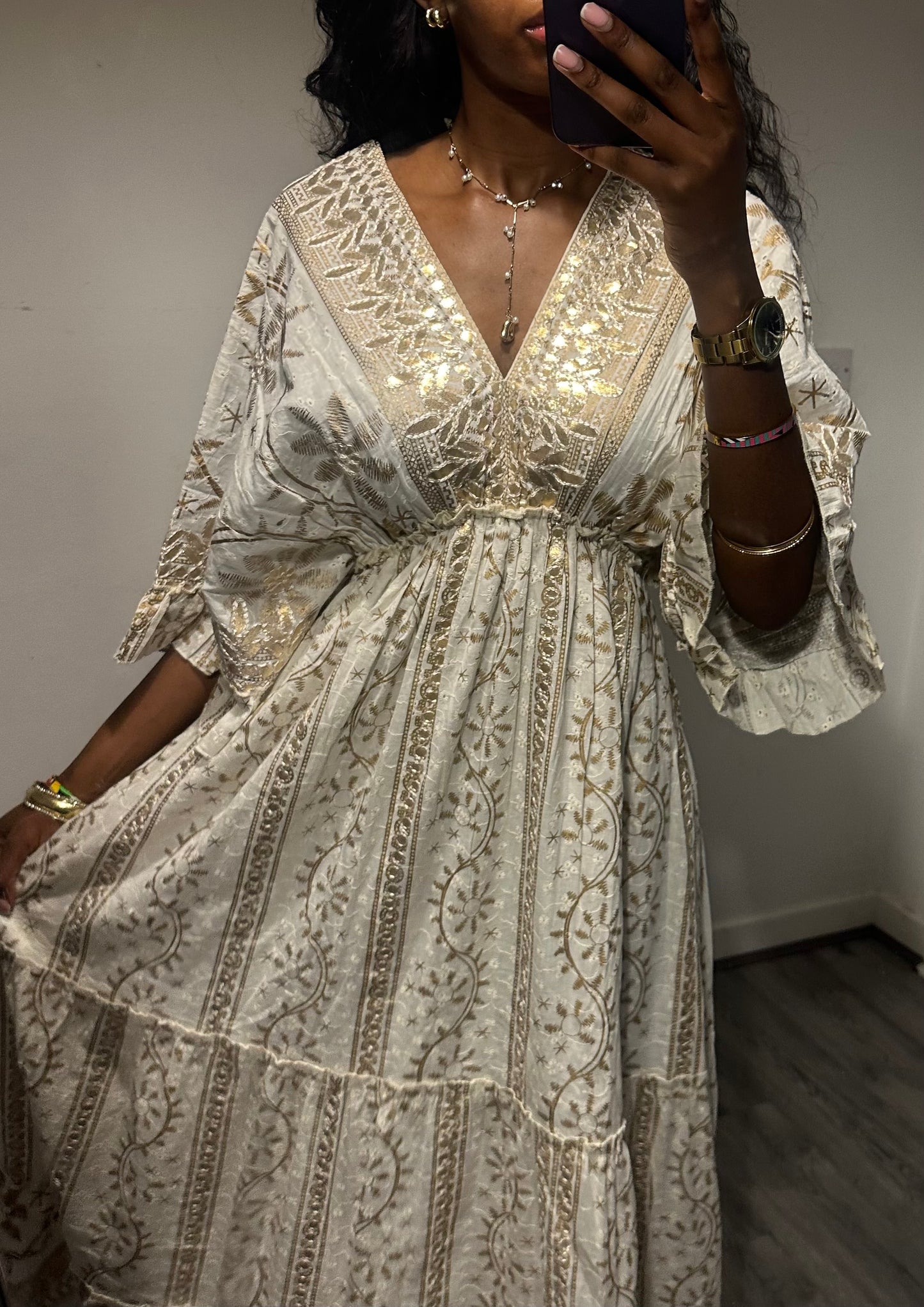 Espera Maxi Dress in Gold