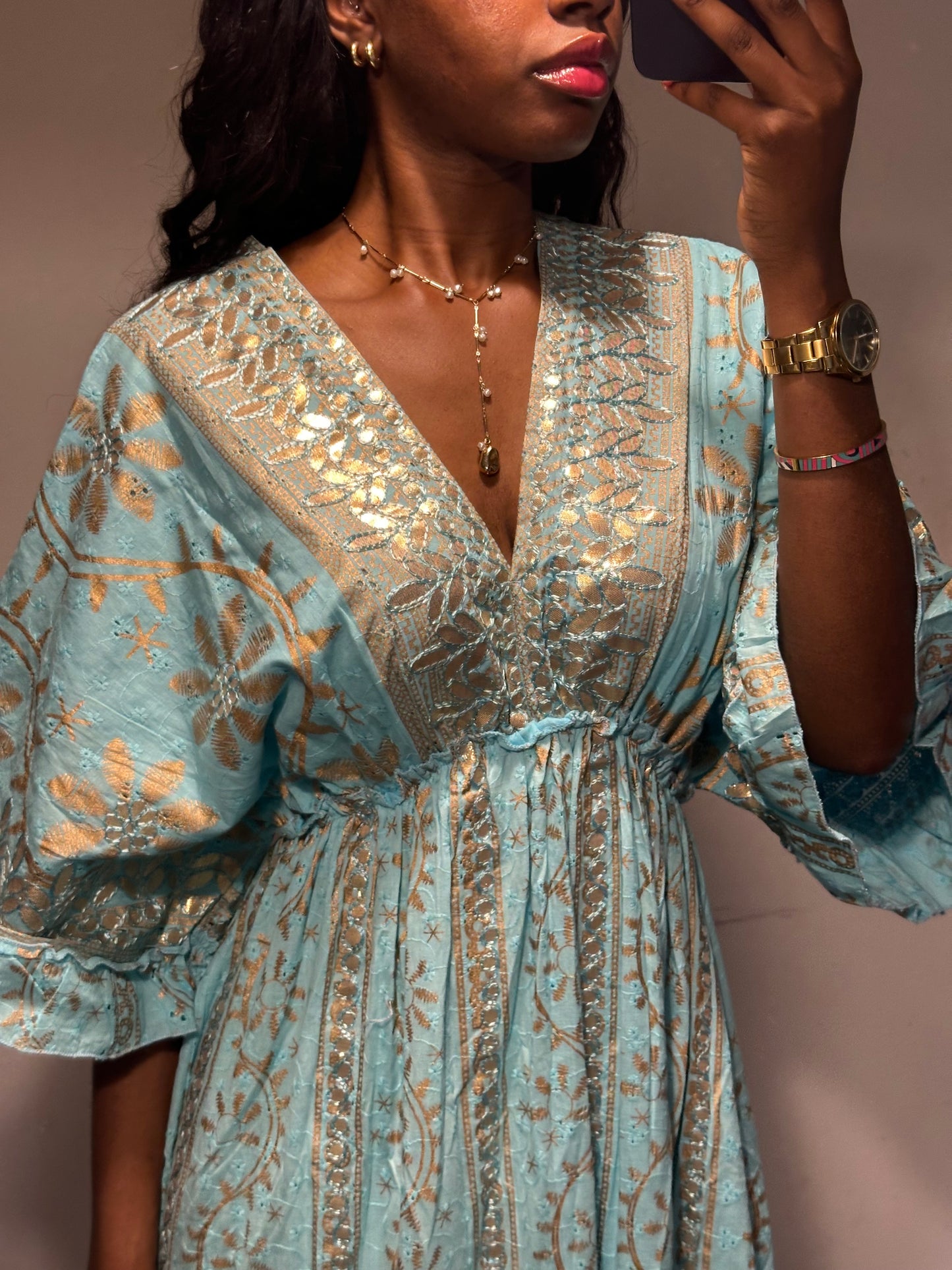Espera Maxi Dress in Sea Blue