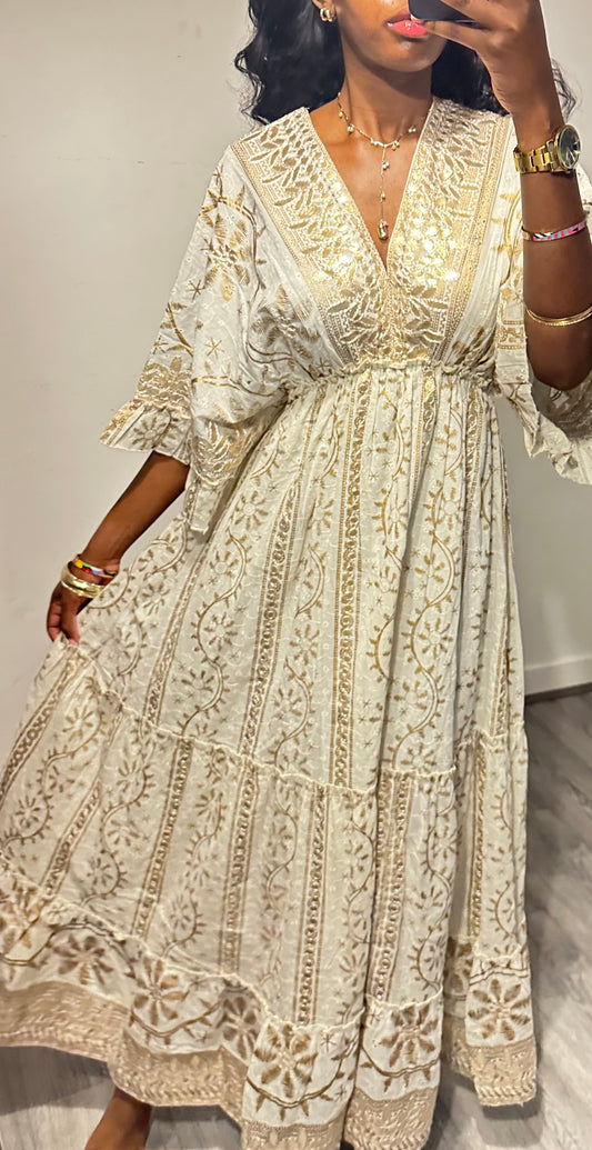 Espera Maxi Dress in Gold